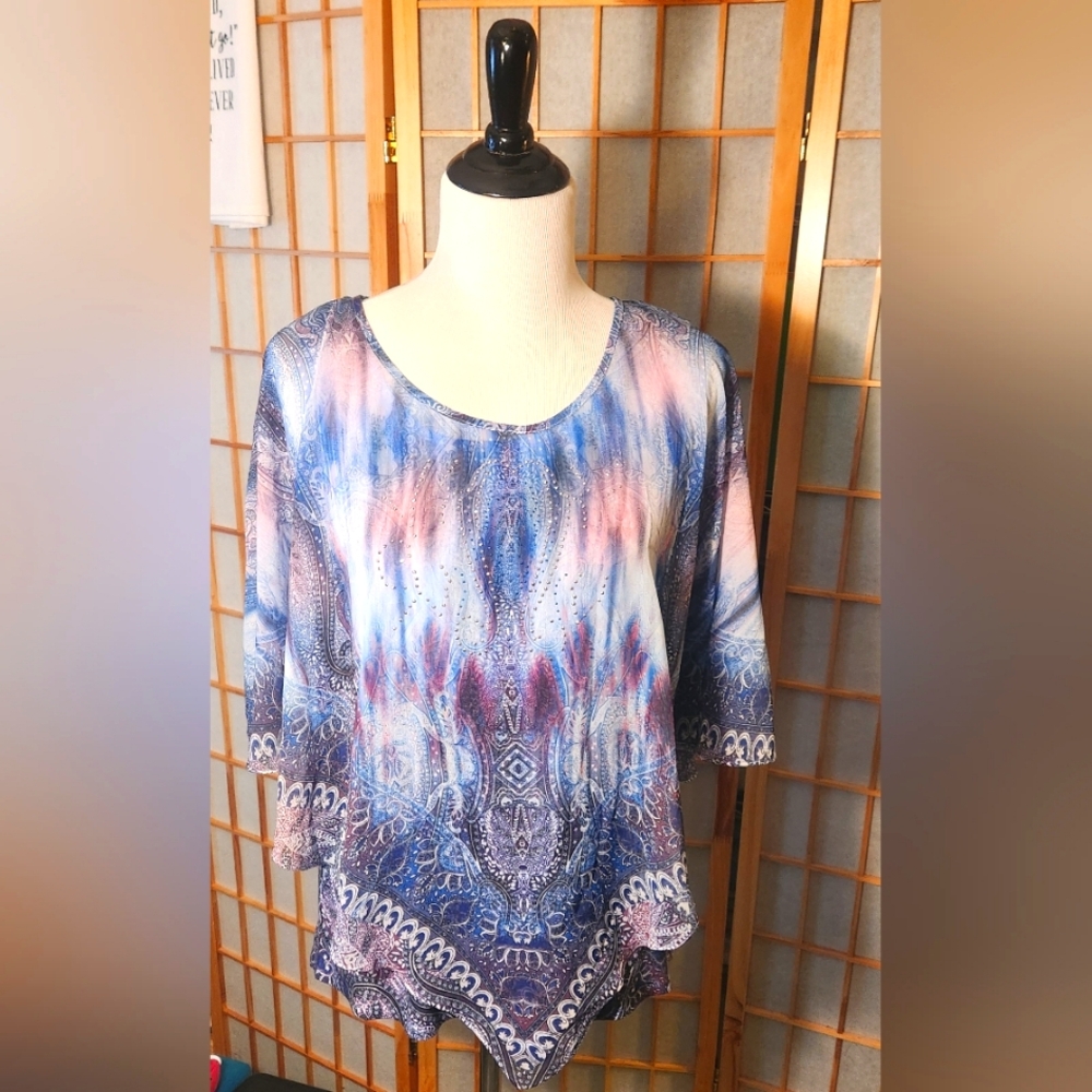 World Unity Tank Top with Flowy Poncho